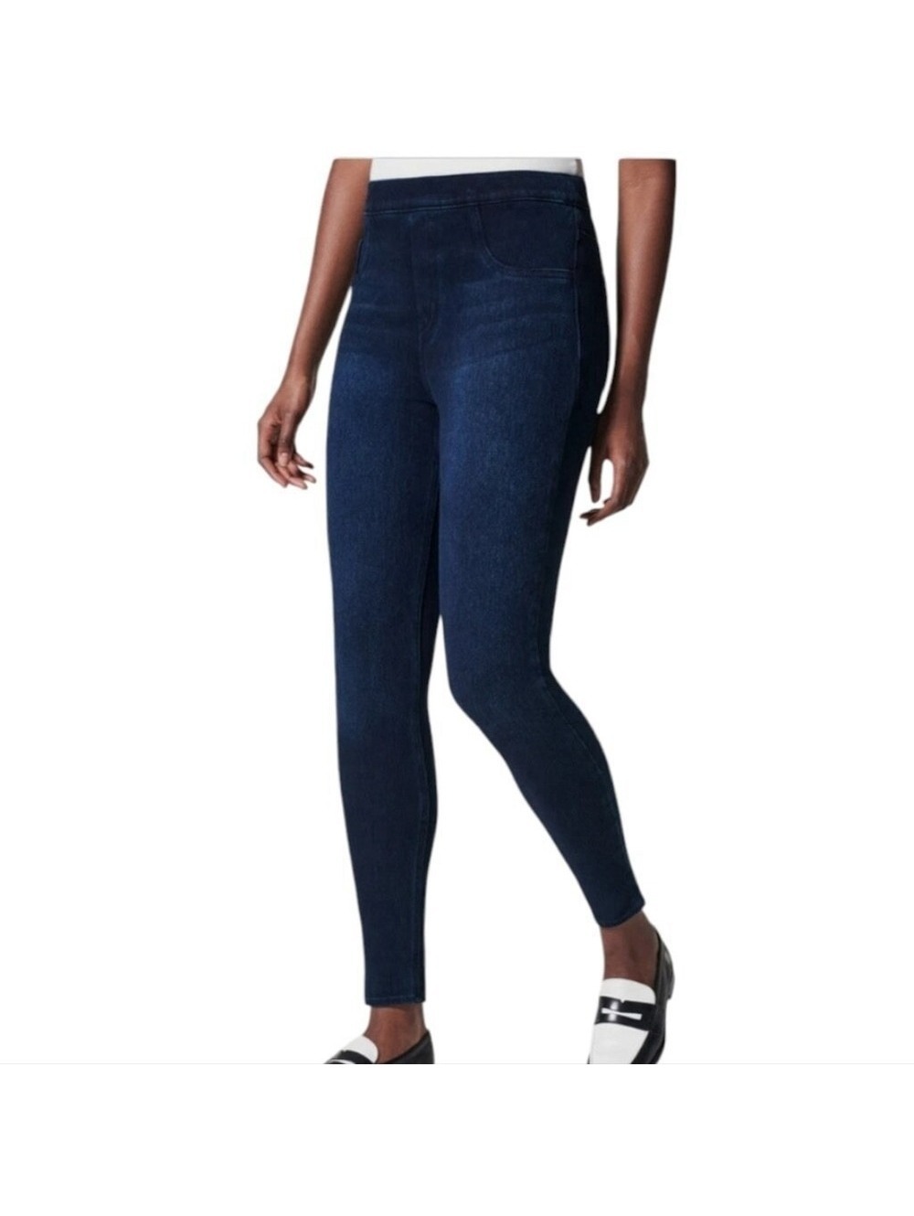 SPANX Jean-ish Ankle Leggings Dark Wash Pull On Skinny Jeans Medium